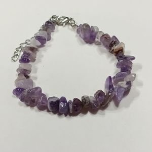 Amethyst Chip Bracelet Silver